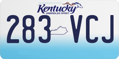 KY license plate 283VCJ