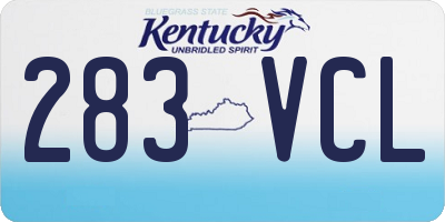 KY license plate 283VCL