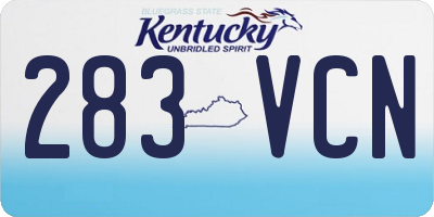 KY license plate 283VCN