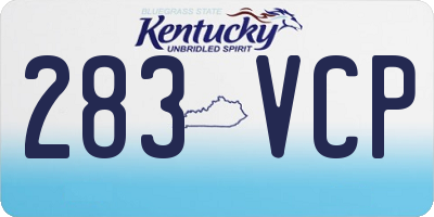 KY license plate 283VCP