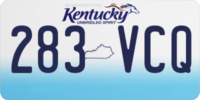 KY license plate 283VCQ