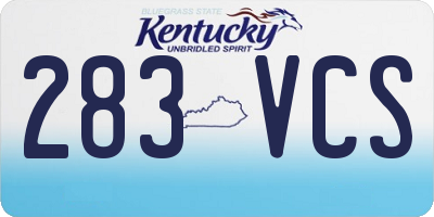 KY license plate 283VCS