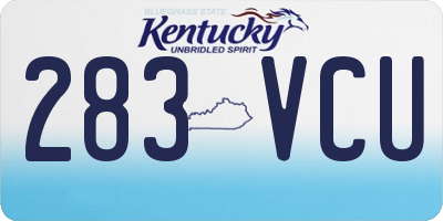 KY license plate 283VCU