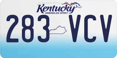 KY license plate 283VCV