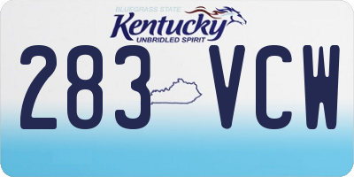 KY license plate 283VCW