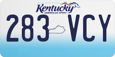 KY license plate 283VCY