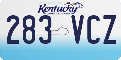 KY license plate 283VCZ