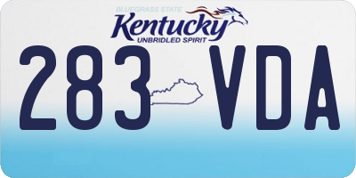KY license plate 283VDA