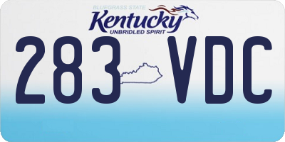 KY license plate 283VDC