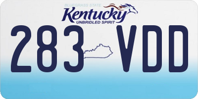 KY license plate 283VDD