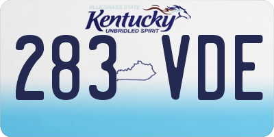 KY license plate 283VDE