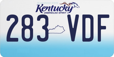 KY license plate 283VDF