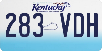 KY license plate 283VDH