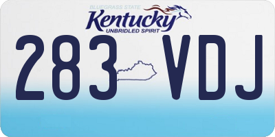 KY license plate 283VDJ