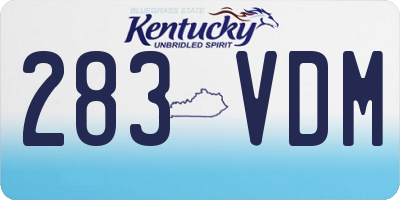 KY license plate 283VDM