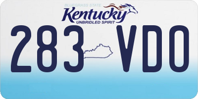 KY license plate 283VDO