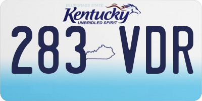 KY license plate 283VDR