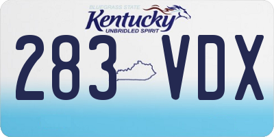 KY license plate 283VDX
