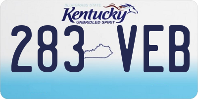 KY license plate 283VEB
