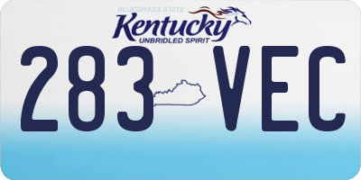 KY license plate 283VEC