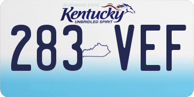 KY license plate 283VEF