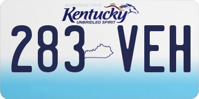 KY license plate 283VEH