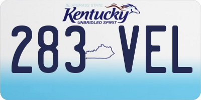 KY license plate 283VEL