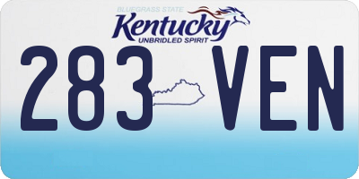 KY license plate 283VEN