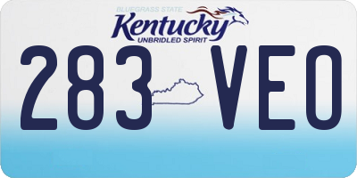 KY license plate 283VEO