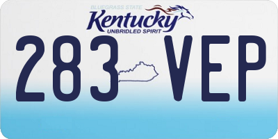 KY license plate 283VEP