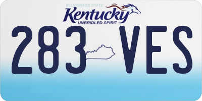 KY license plate 283VES