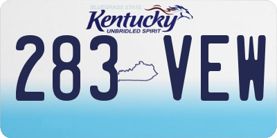 KY license plate 283VEW