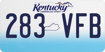 KY license plate 283VFB