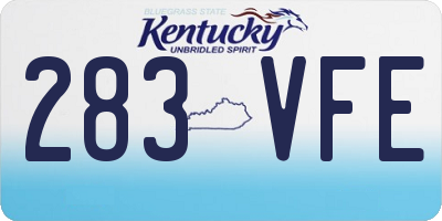 KY license plate 283VFE