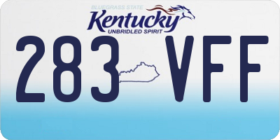 KY license plate 283VFF