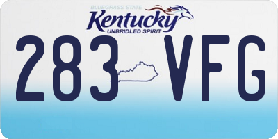 KY license plate 283VFG