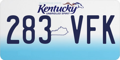 KY license plate 283VFK