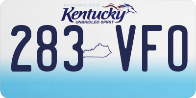 KY license plate 283VFO
