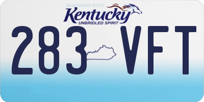 KY license plate 283VFT