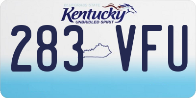 KY license plate 283VFU