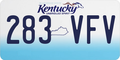 KY license plate 283VFV