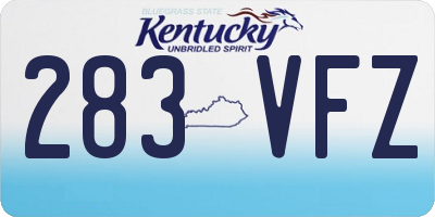 KY license plate 283VFZ