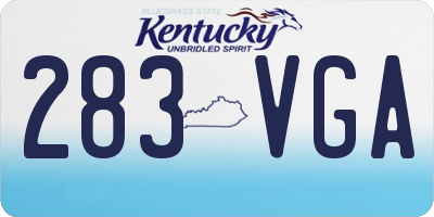 KY license plate 283VGA