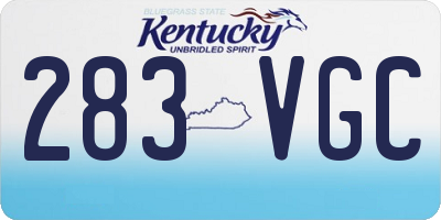 KY license plate 283VGC