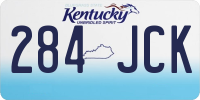 KY license plate 284JCK