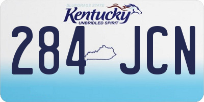 KY license plate 284JCN