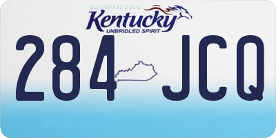 KY license plate 284JCQ