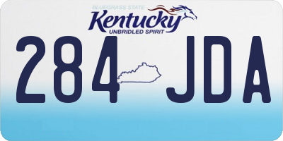 KY license plate 284JDA