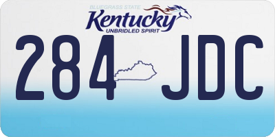 KY license plate 284JDC