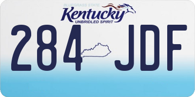 KY license plate 284JDF